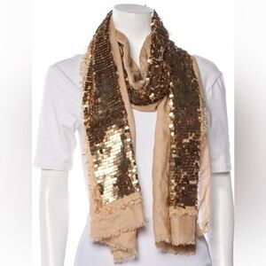 Tory Burch new with tag Gold Sequin Scarf